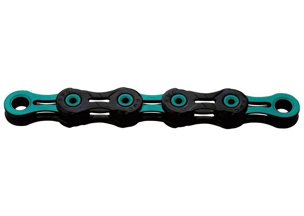 Occasione Imperdibile Catena KMC X-11 SL DLC Super Light 118-link 11-vel. - nero/celeste