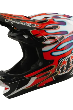 Offerta Del Giorno Casco TROY LEE DESIGNS D4 Composite Overspray bianco/rosso