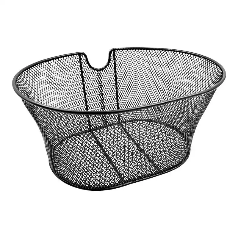 Cestino Anteriore Ovale Rinforzato 30x18x39cm in Acciaio no Ganci Nero Reso Gratuito